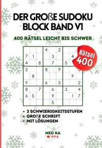 Der große Sudoku Block Band V1 400 Rätsel Leicht bis Schwer