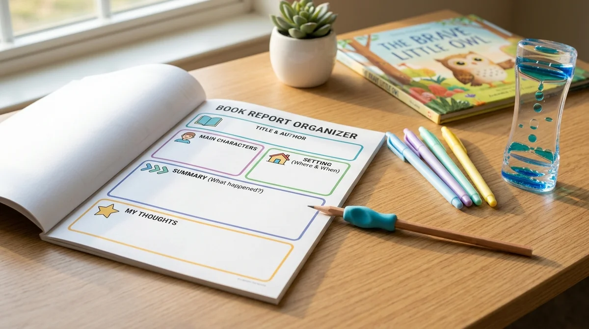 Sensory-Friendly Writing Toolkit and Visual Book Report Template
