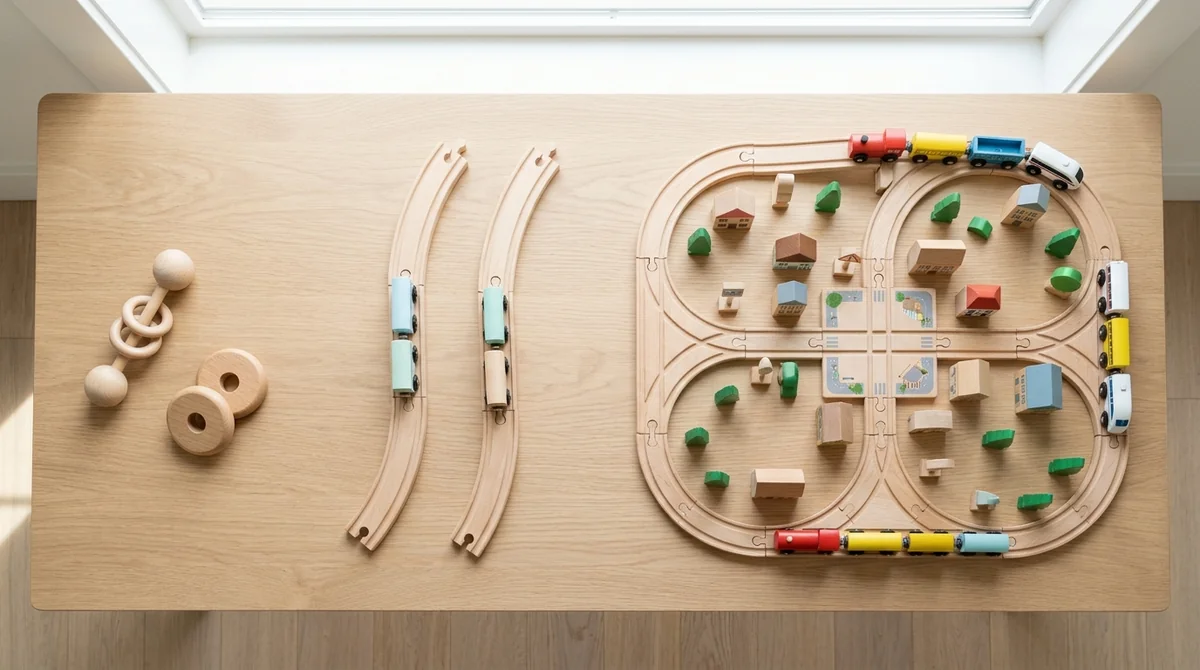 Diagram comparing stages of play in autism